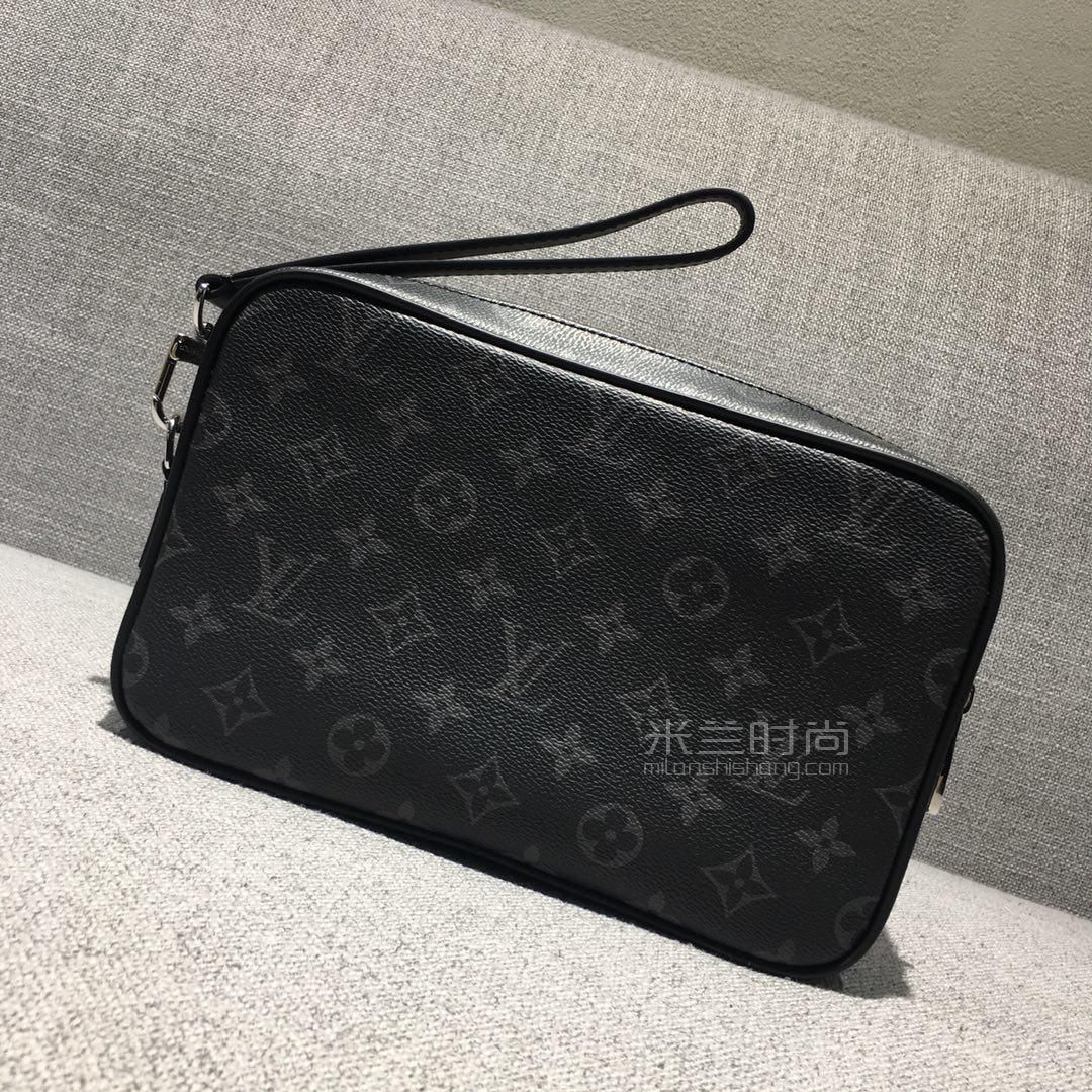 lv路易威登手拿包kasai黑色老花相机包男包手包手袋m42838