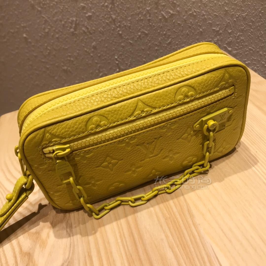 lv路易威登 19ss秀款virgil系列黄色牛皮压纹手包m53554 男女通用款