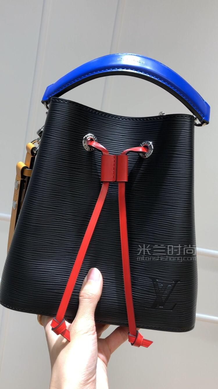 【停产】路易威登lv女包2019新款水波纹水桶包neonoe bb拼色黑色单