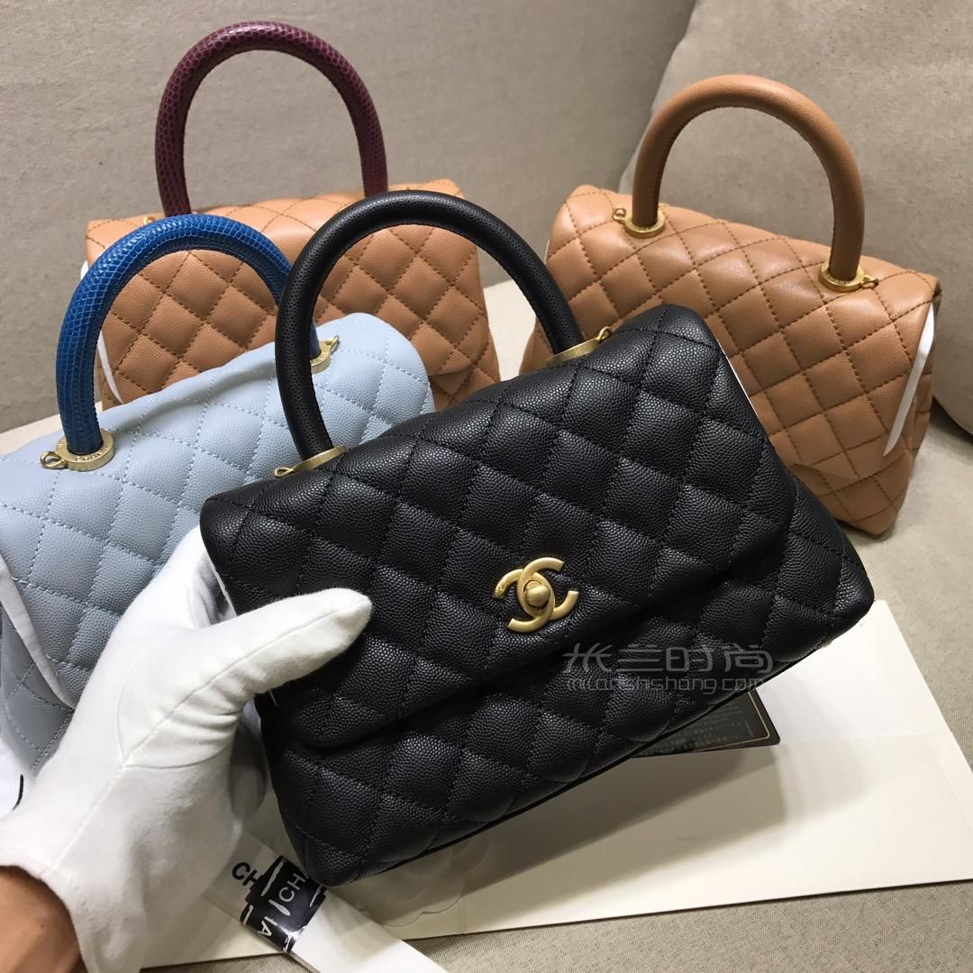 黑色mini小号23cm细粒鱼子酱单肩链条包中号28cm_米兰时尚包包网