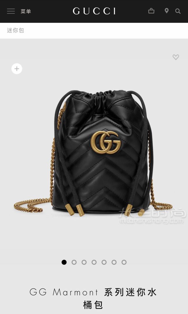 gucci古驰女包2019秋新品ggmarmont迷你水桶包单肩斜挎包笔袋包575163