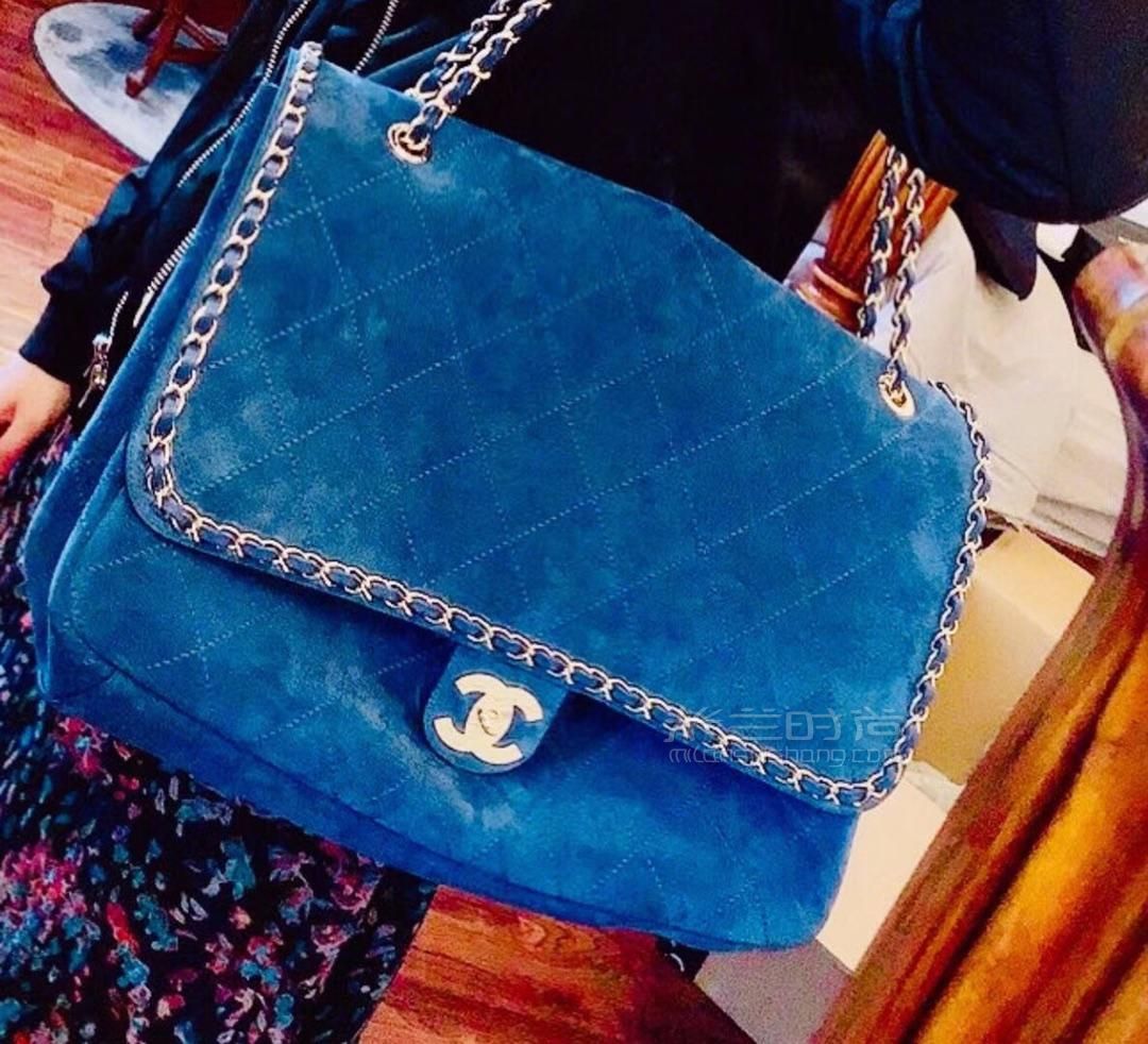 chanelpharrellwilliams香奈儿菲董联名限量款cf大号斜挎包海蓝色