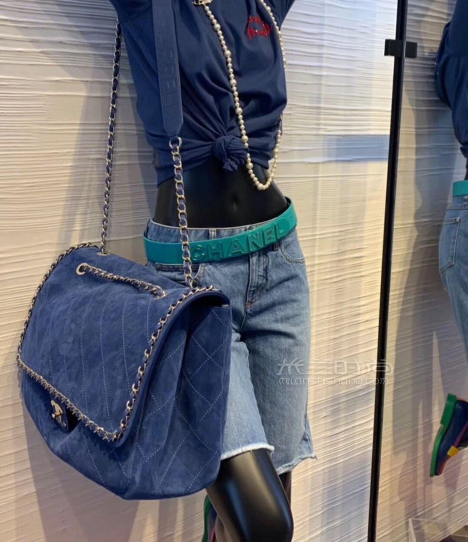 chanelpharrellwilliams香奈儿菲董联名限量款cf大号斜挎包海蓝色