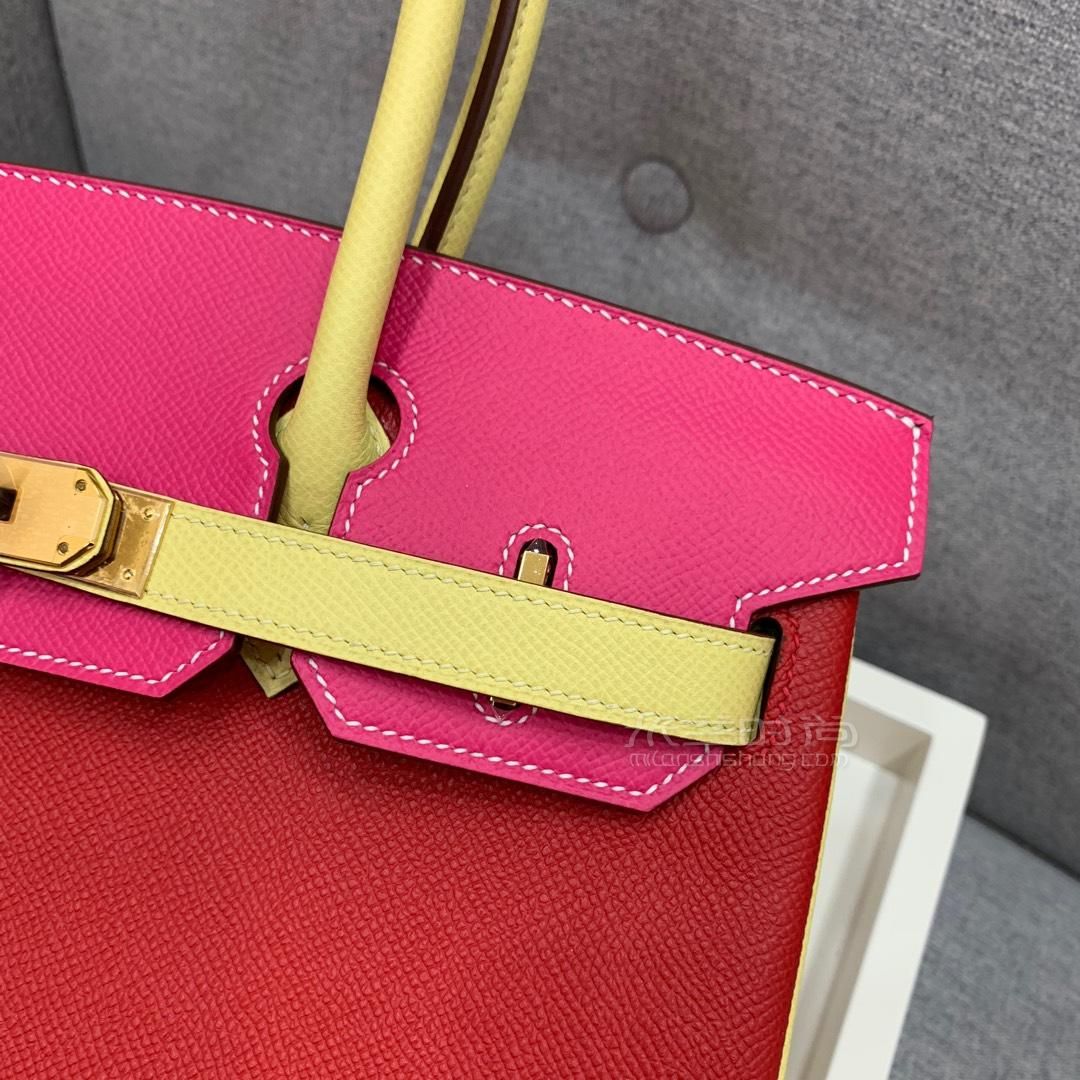 hermes爱马仕铂金包birkin 30cm 拼色 夏季的必备款 epsom q5国62171
