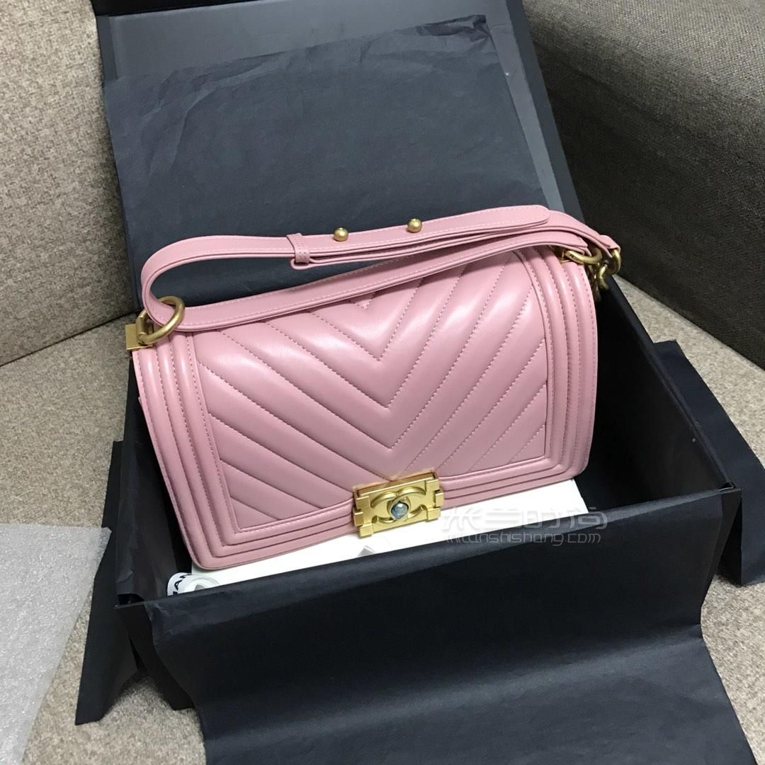 香奈儿chanel leboy20 25中号小号复古包 v格纹樱花