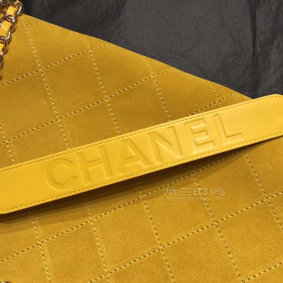 chanelpharrellwilliams香奈儿菲董联名款cf大号斜挎包柠檬黄