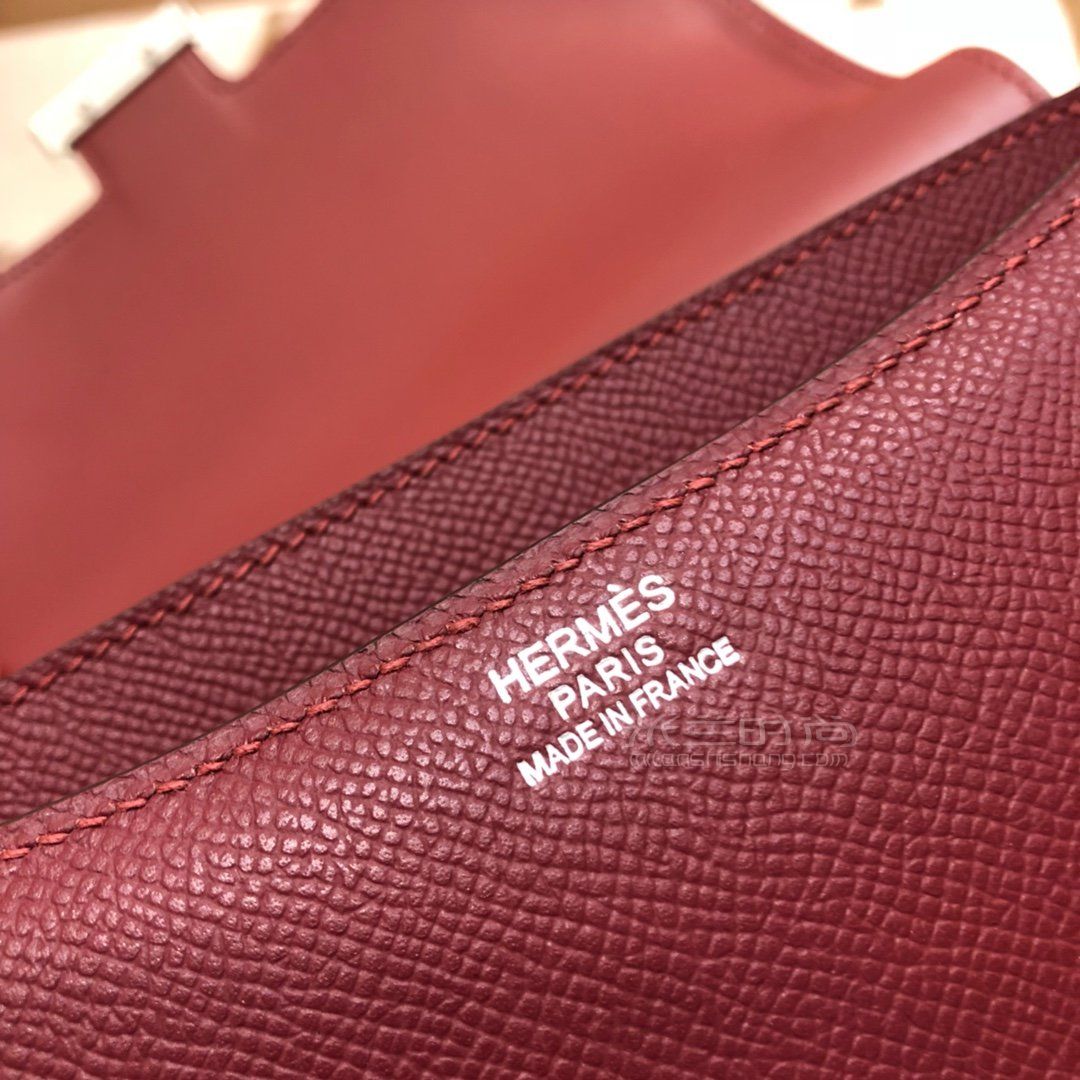 hermes constance 24cm epsom 55 rouge h 爱马仕红珐琅银扣 顶级工艺
