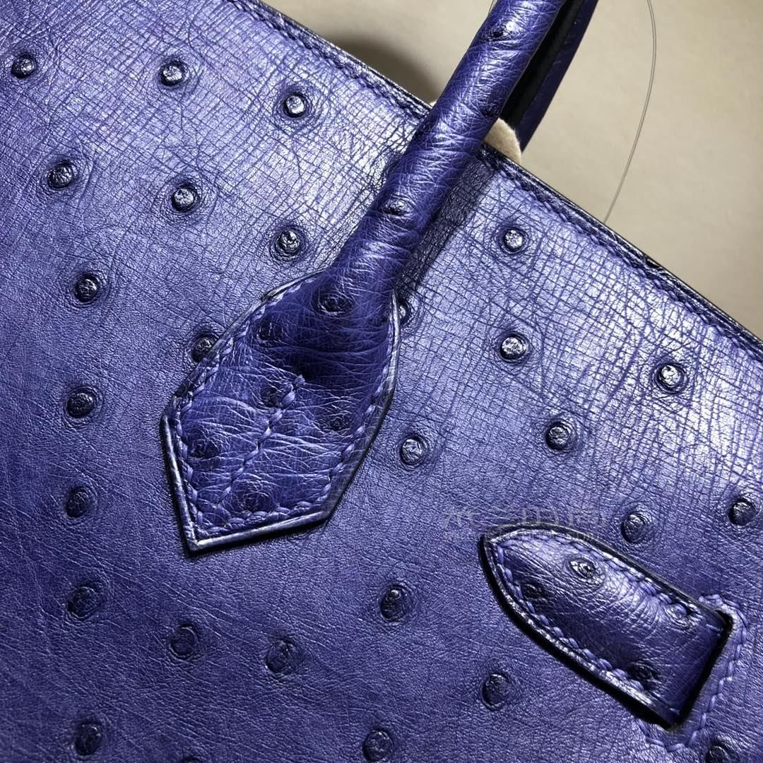 爱马仕铂金包hermes birkin 30cm 9k lris 鸢尾花紫 紫罗兰 金扣o