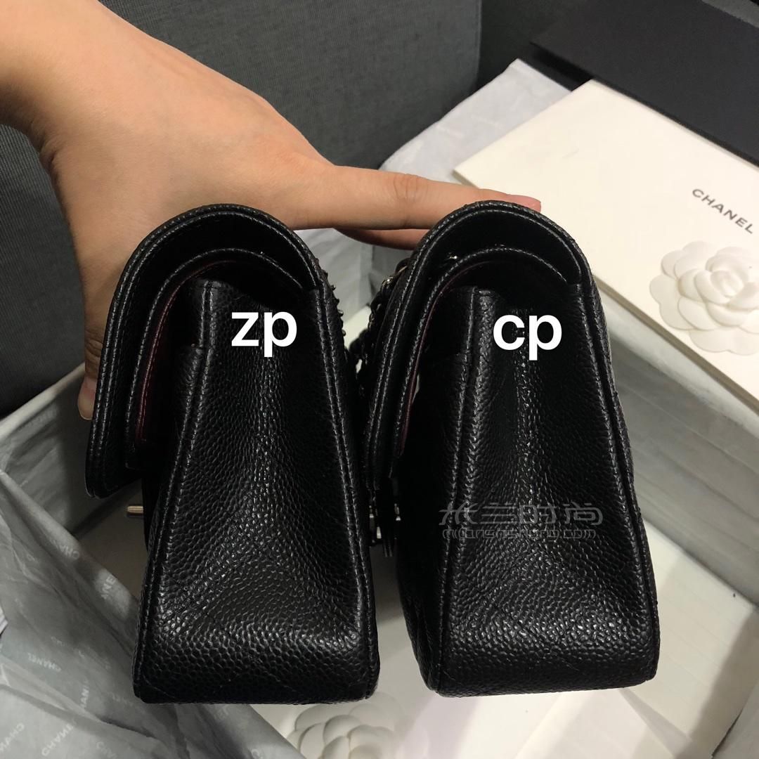 经典菱格链条包cf23女包 黑色荔枝牛皮小号23cm