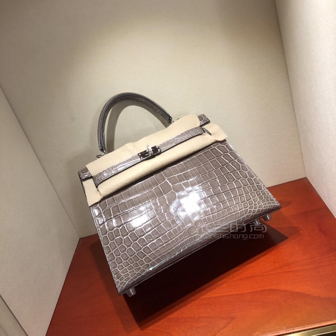 25cm shiny niloticus crocodile 亮面两点尼_米兰时尚包包网