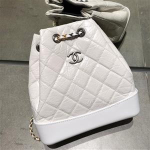 chanel香奈儿流浪背包新款白色菱格双肩包