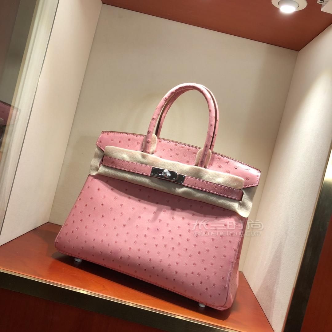 爱马仕铂金包hermes birkin 30cm i5 fiamingo 火烈鸟粉 银扣 ost