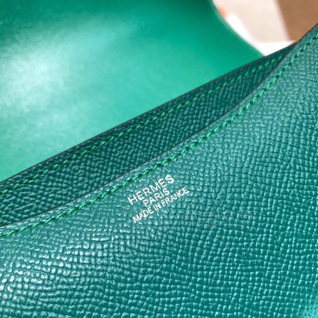空姐包hermesconstance19cmepsomz6malachite孔雀绿银扣顶级工艺手缝