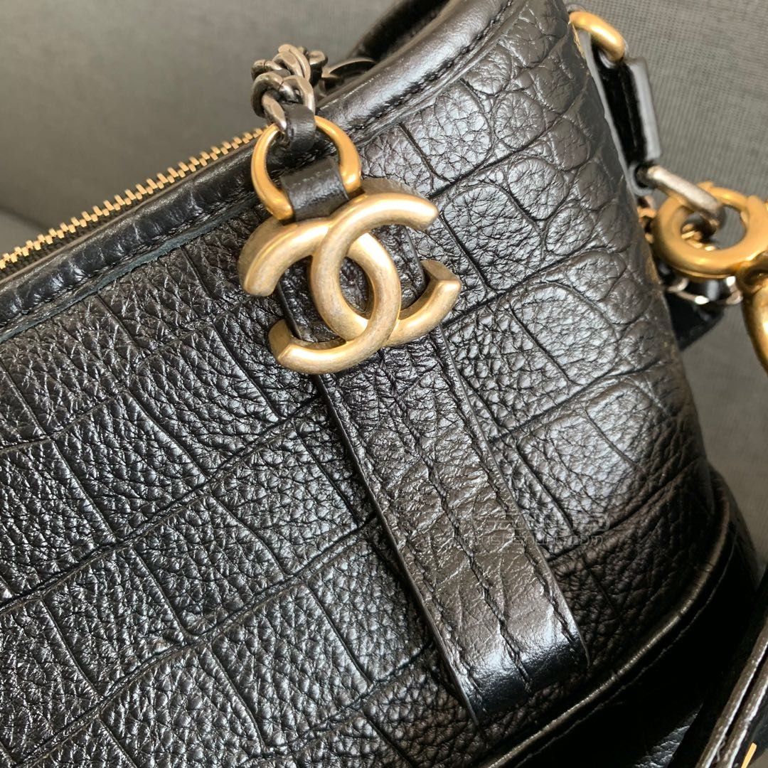 chanel香奈儿2019新款鳄鱼纹牛皮流浪包 原版限量小号单肩包斜挎
