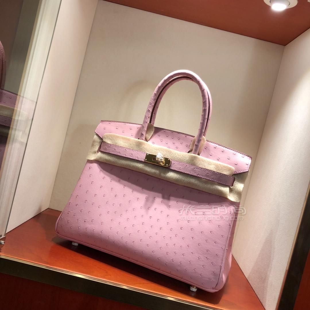 爱马仕铂金包hermes birkin 30cm 3q rose sakura 芭比粉 金扣