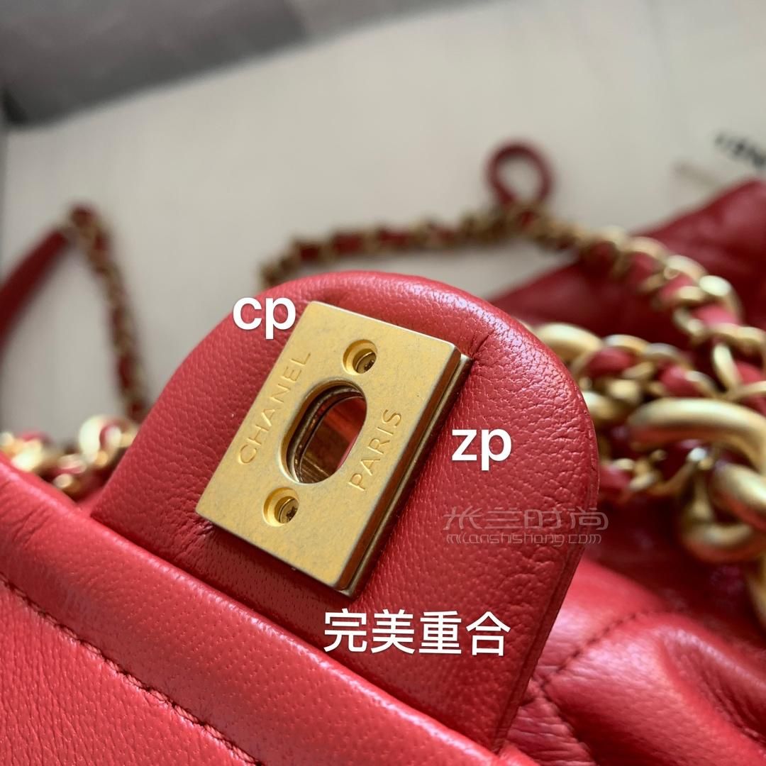 【真假对比】chanel香奈儿2019秋冬海绵包红色新款复古羊皮链条风琴斜