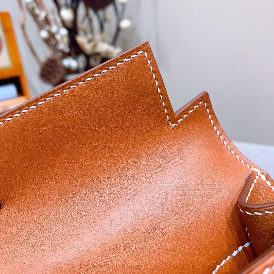 爱马仕凯莉包kelly 25cm butle马鞍皮 37金棕 银扣 手缝蜡线_米兰时尚