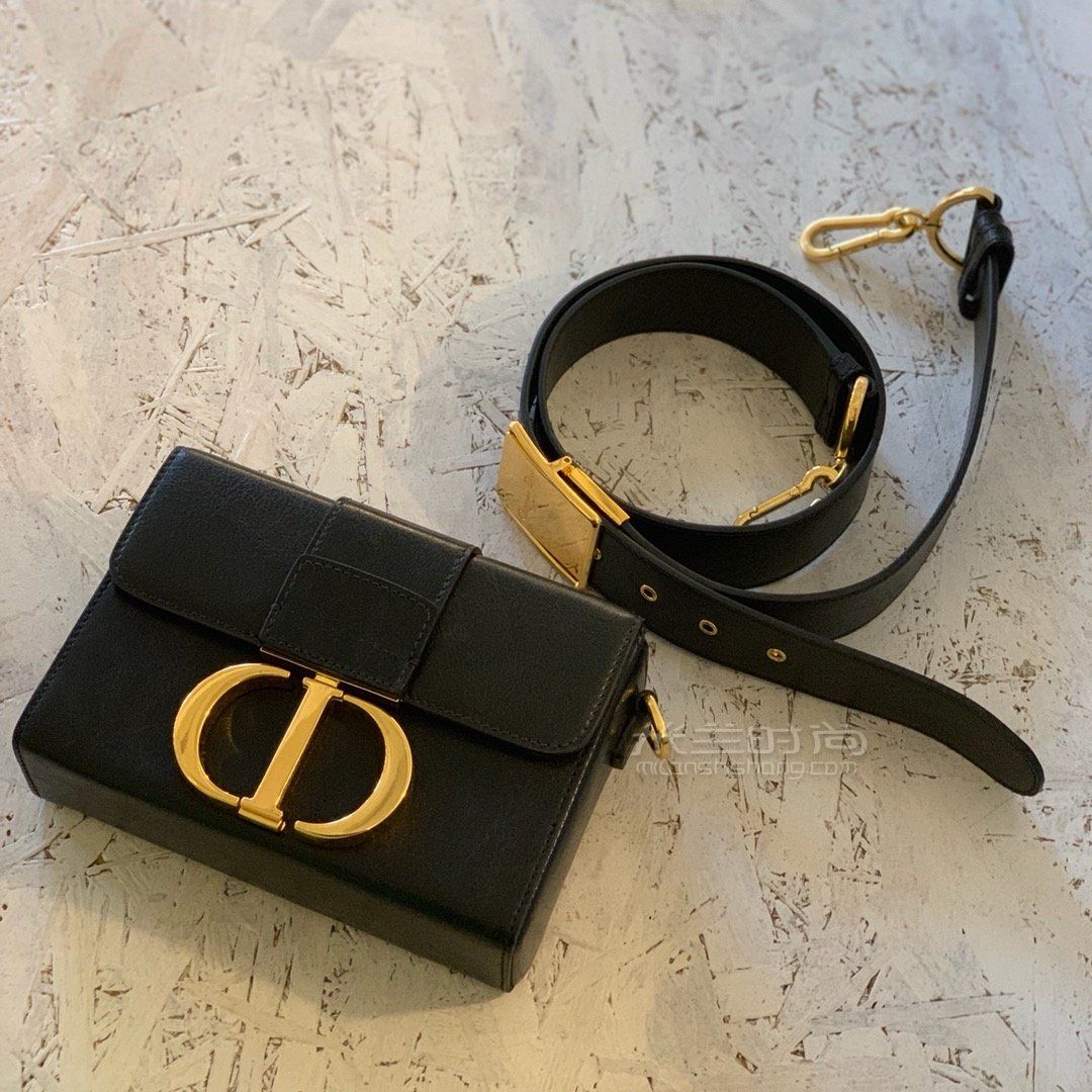30 montaigne mini box 黑色牛皮原厂 dior蒙田迷你小号_米兰时尚包包