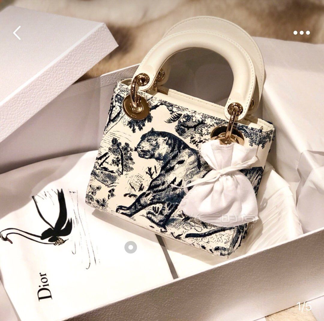 diorlady戴妃包老虎刺绣toiledejouy度假风mini尺寸17cm