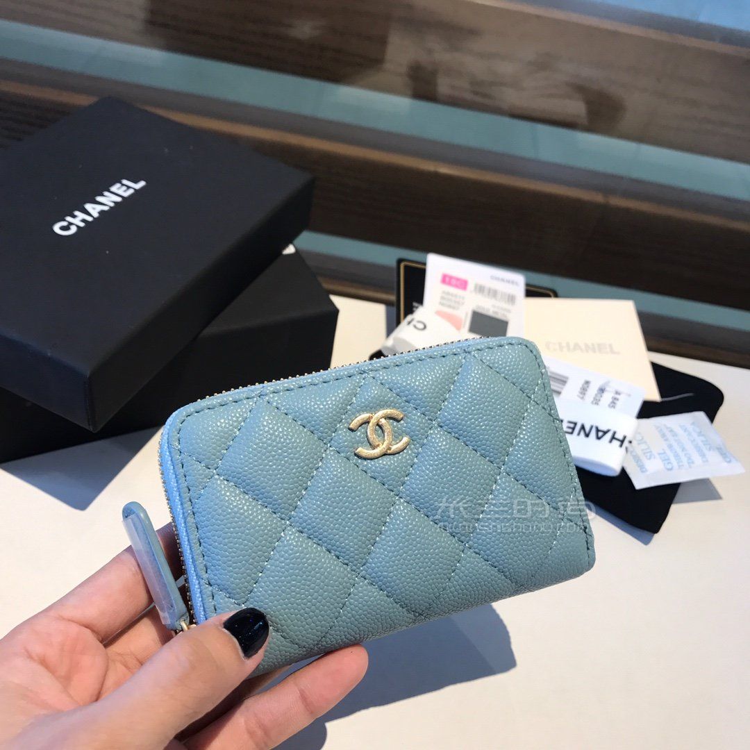 00515 升级版chanel 新改版卡包多隔层更实用背后口袋新颜色彩色细球鱼子酱牛皮古 米兰时尚包包网