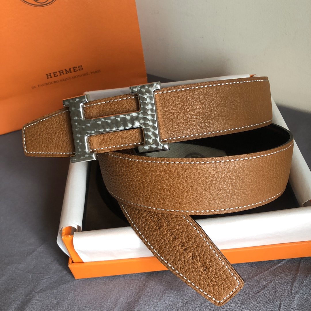 01560_hermes爱马仕男士双面皮腰带38mm采用专柜最新底皮皮质搭配精钢