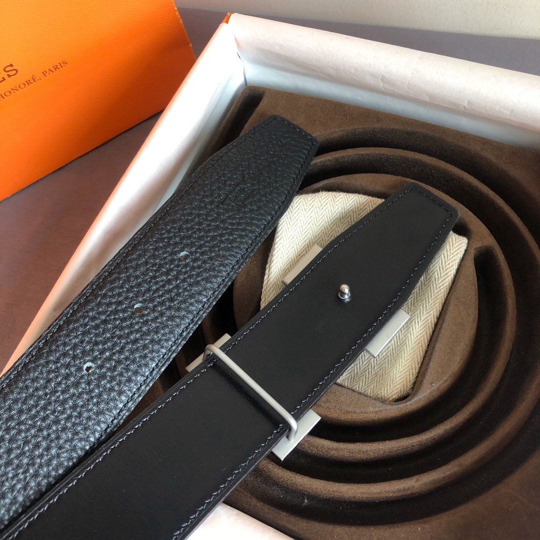 01557_hermes爱马仕男士双面皮腰带38mm采用专柜最新底皮皮质搭配精钢