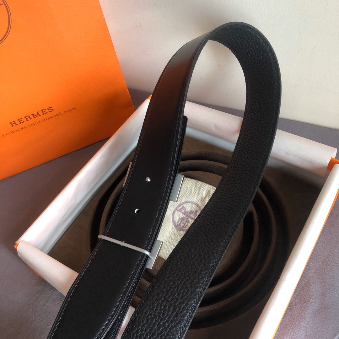 01557_hermes爱马仕男士双面皮腰带38mm采用专柜最新底皮皮质搭配精钢