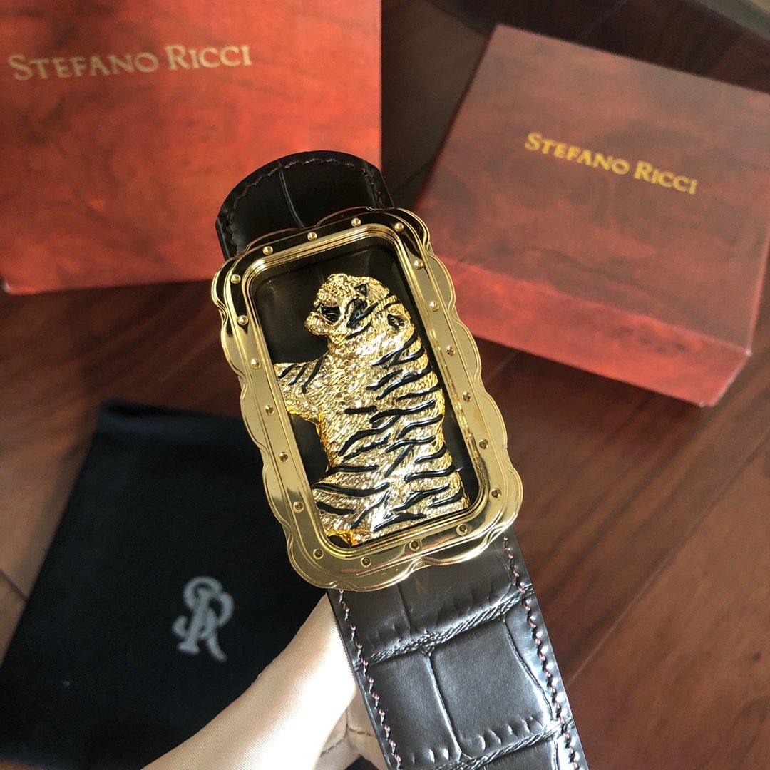 00784_stefano ricci史蒂芬劳尼治专柜款精钢虎头方形挂