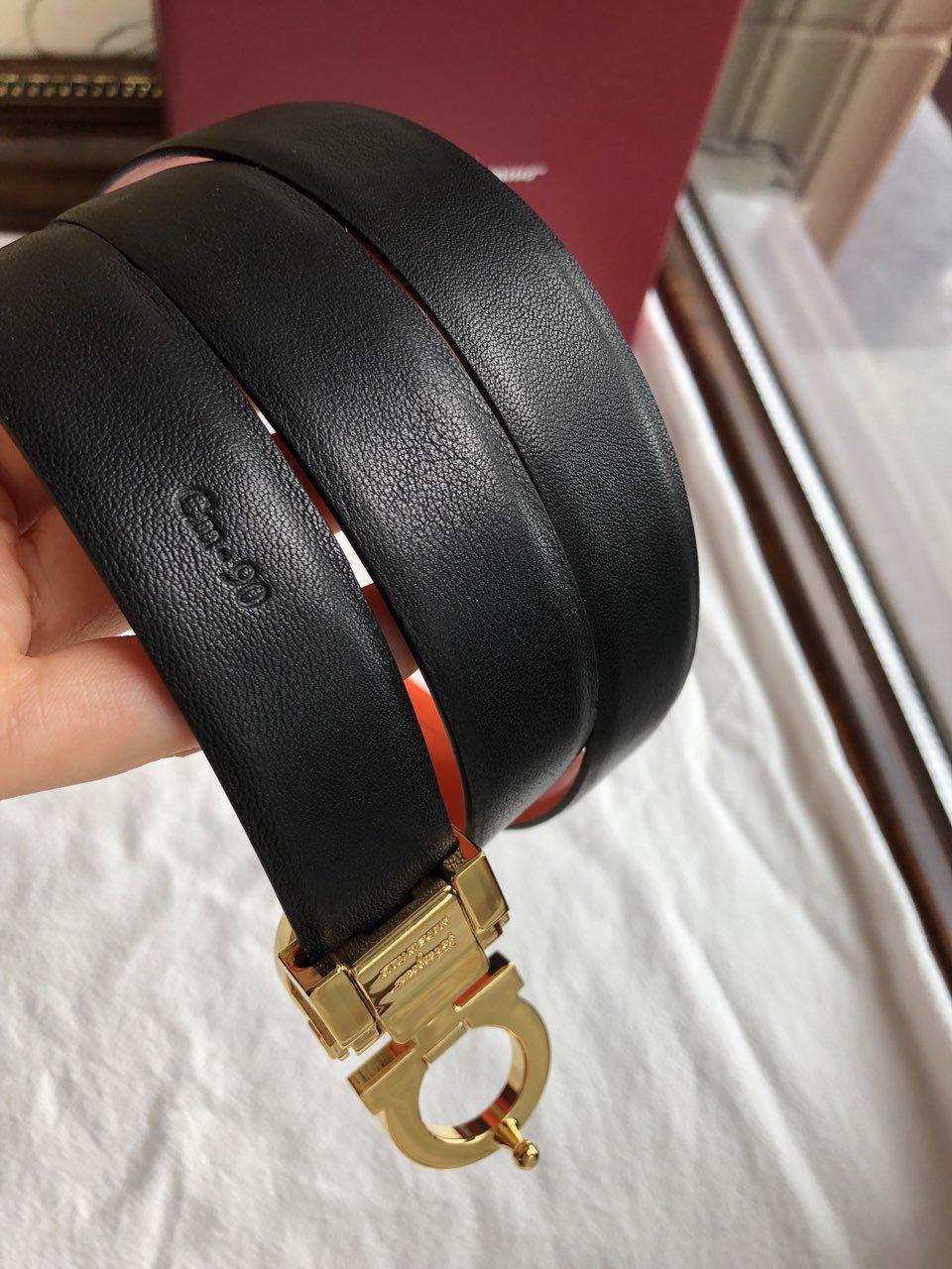 00444_salvatorefreesgamo菲拉格慕女士马蹄扣双面用腰带25mm