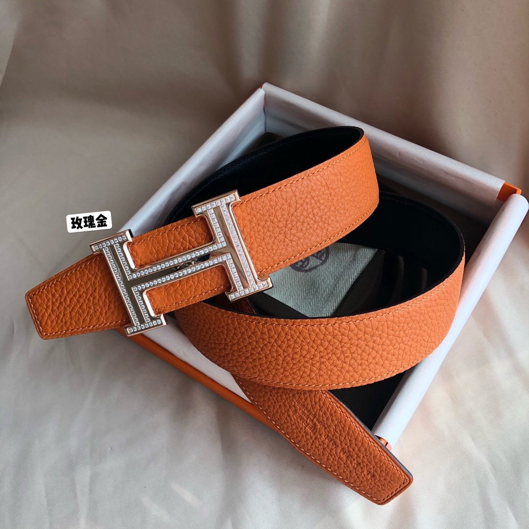00273hermes爱马仕男士双面皮腰带38mm采用专柜最新底皮皮质搭配精钢