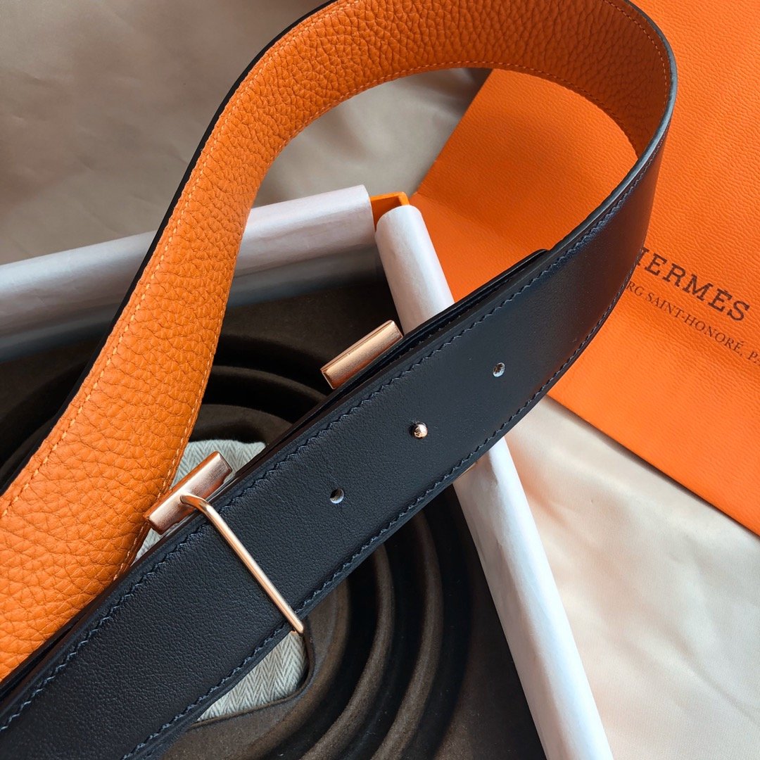 00273hermes爱马仕男士双面皮腰带38mm采用专柜最新底皮皮质搭配精钢