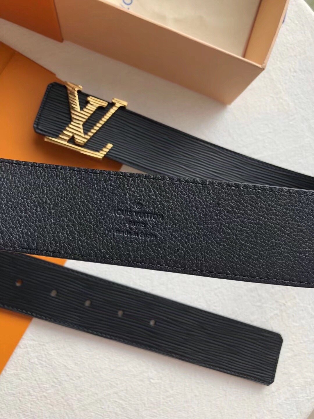 00395lvinitiales40mm黑色水波纹腰带编号m9229