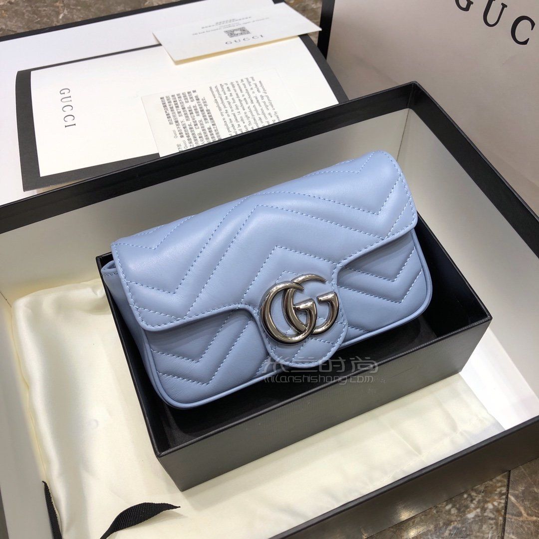 Gucci古驰marmont系列mini绗缝皮革单肩斜挎链条包马卡龙蓝图片 价格多少钱 米兰时尚包包网 Gucci古驰marmont系列mini绗缝皮革单肩斜挎链条包马卡龙蓝图片 价格多少钱 米兰时尚包包网
