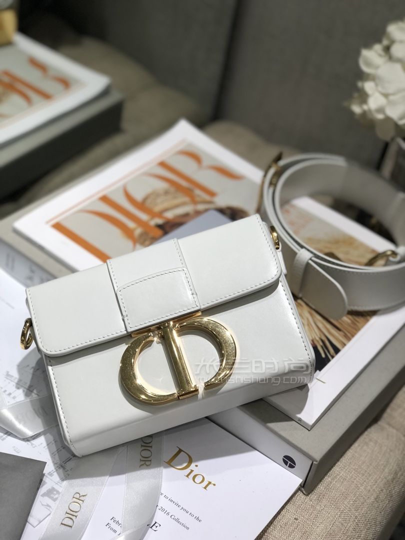 【迪奥迷你蒙田盒子包】dior 30 montaigne mini box 纯白色牛皮