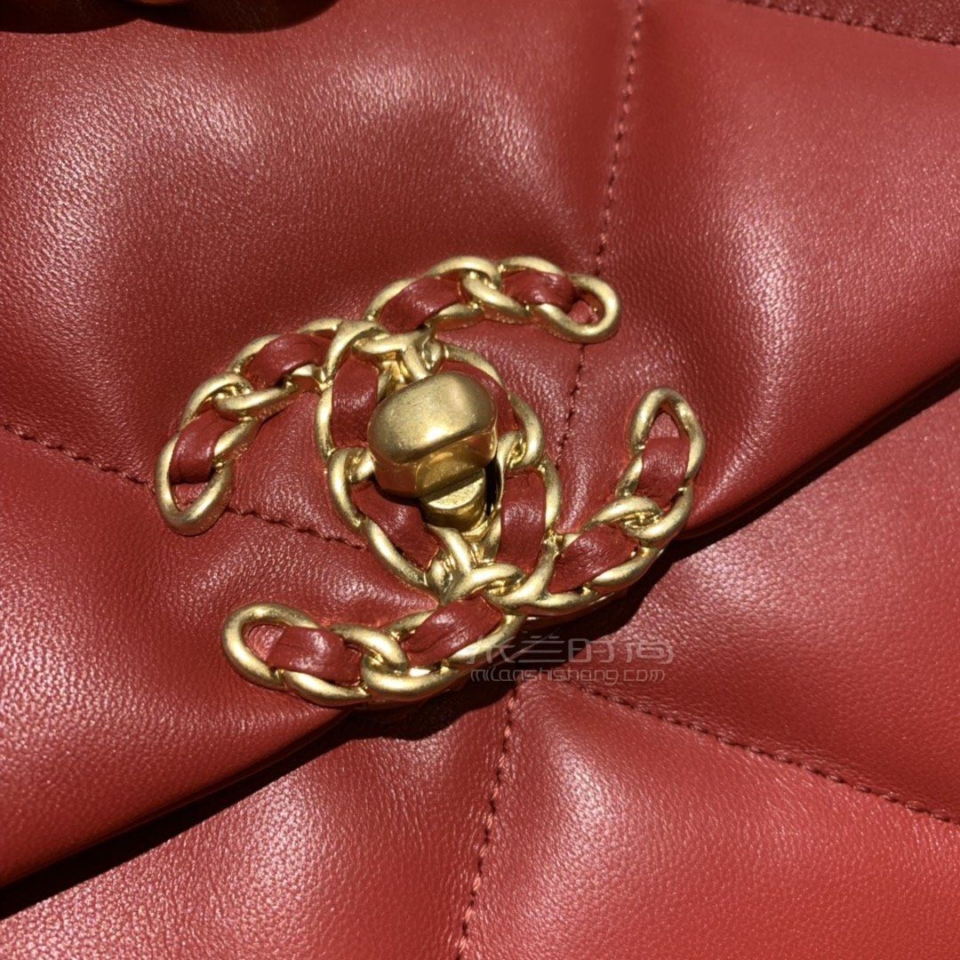 香奈儿19包chanel19bag新年红手袋大号36cm红色女士斜挎手提包