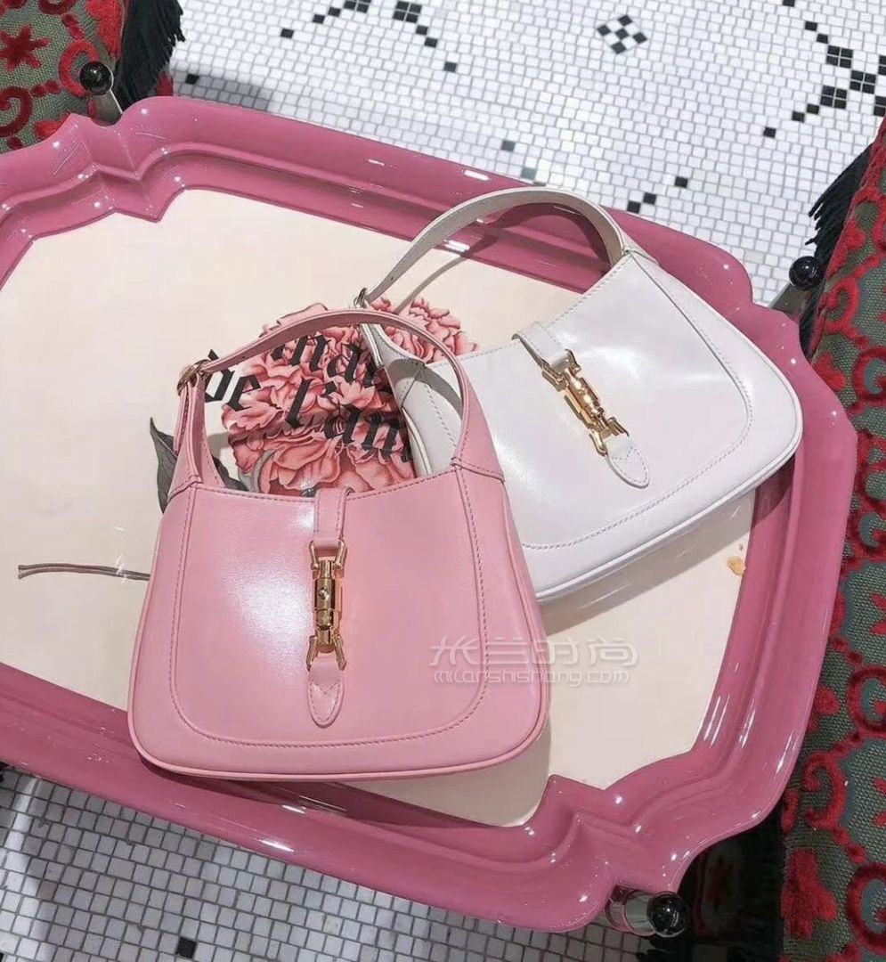 gucci古奇2020年新款女包jackie1961小号皮质单肩手提包636709粉色