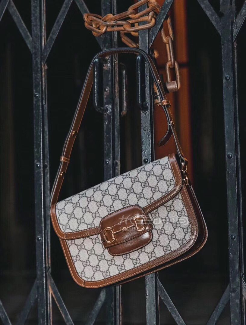 【肖战同款】gucci古驰1955马衔扣手袋单肩包手拎包602204棕色马鞍包
