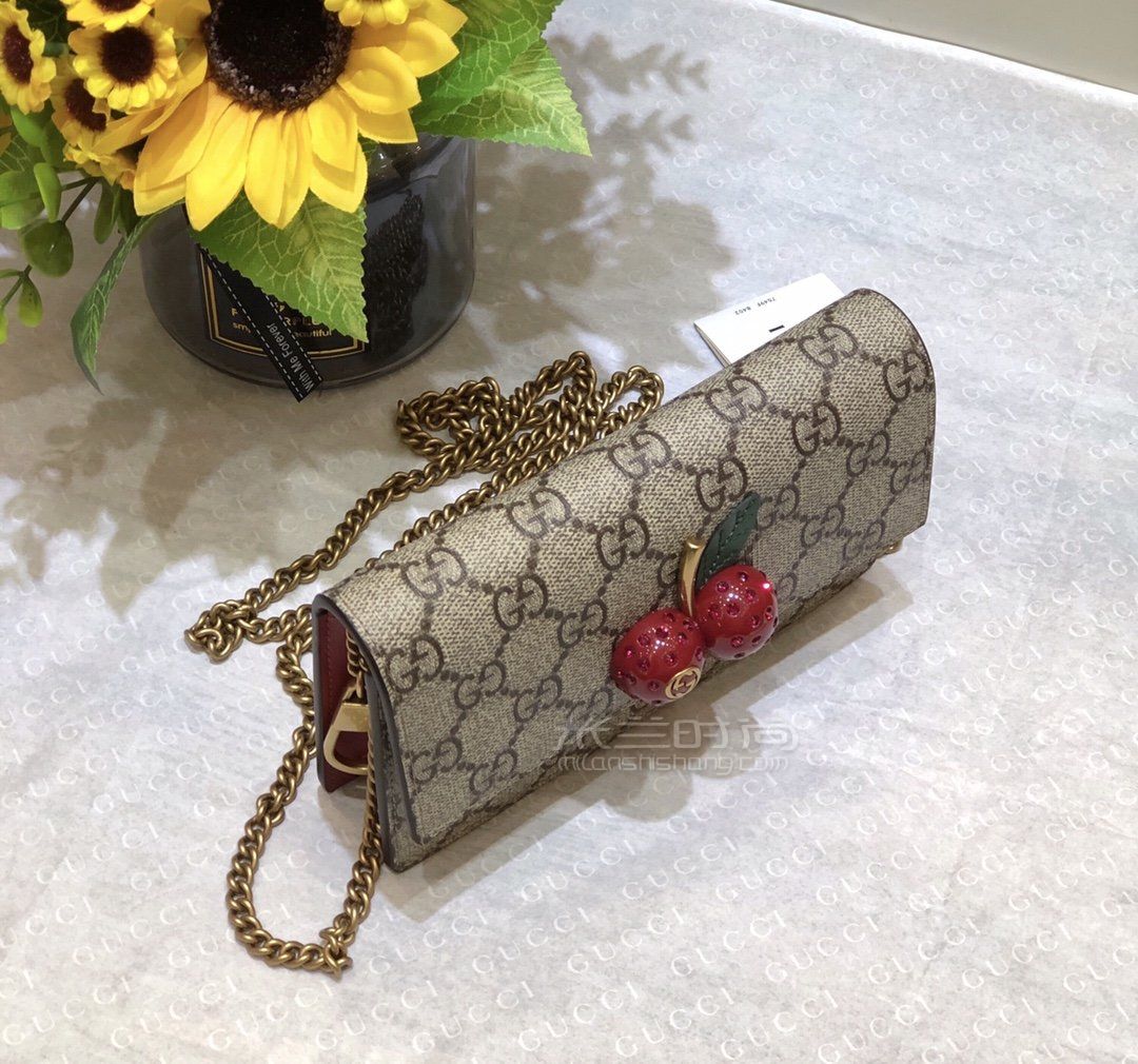 gucci古驰女包女士古奇帆布迷你樱桃单肩斜挎包链条包481291图片价格