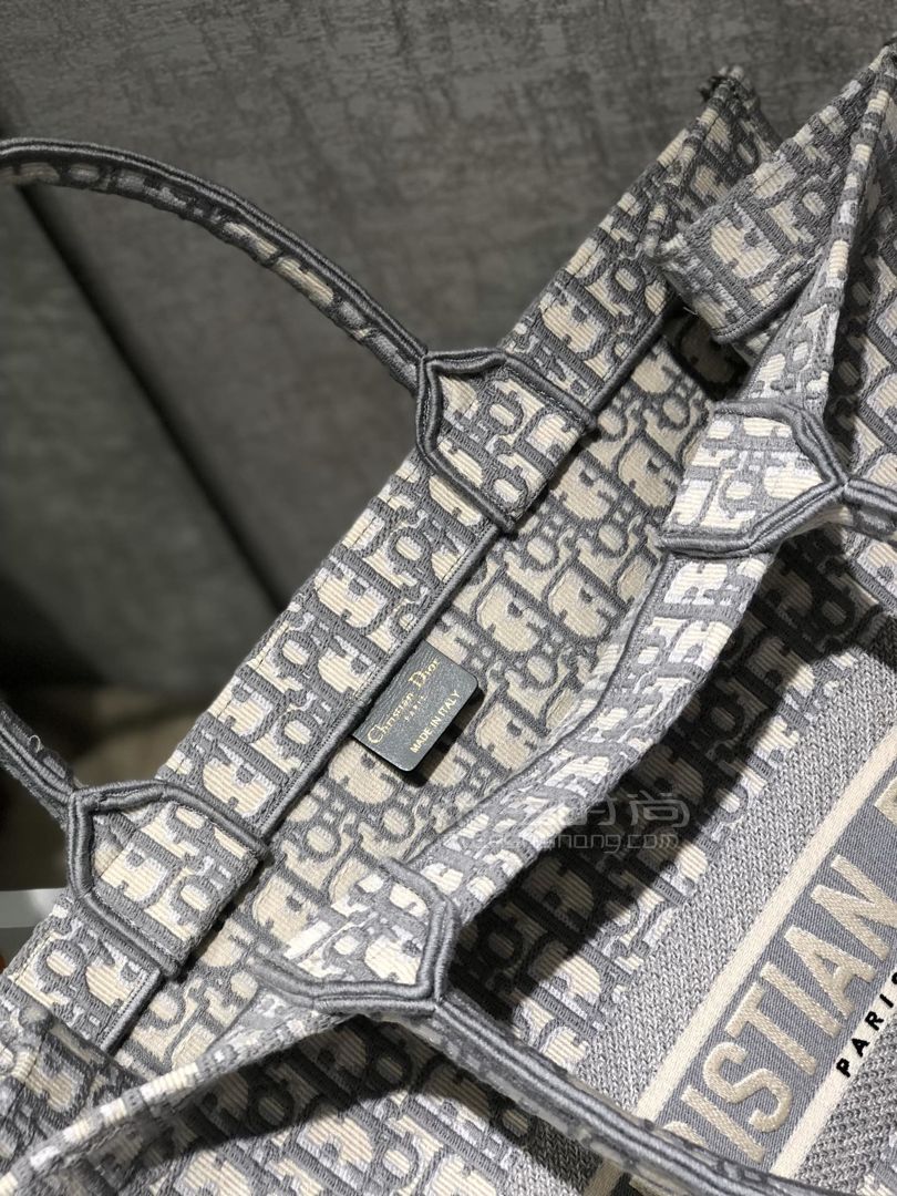 【迪奥托特包】dior book tote购物袋 岩石灰老花刺绣字母女包手提包