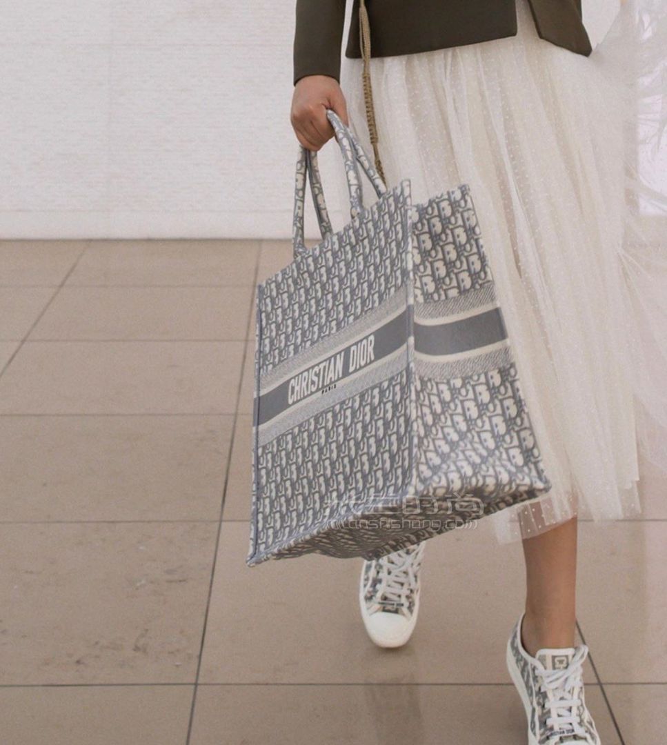 【迪奥托特包】dior book tote购物袋 岩石灰老花刺绣字母女包手提包