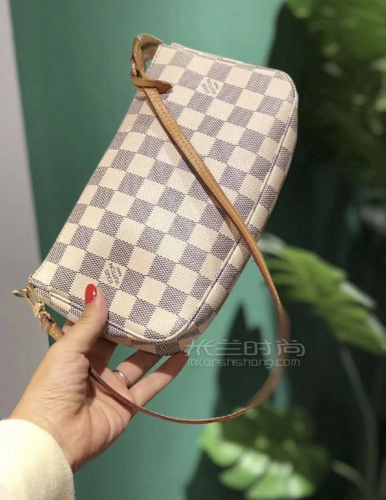 lv白格麻将包路易威登经典款白棋盘格老花大麻将包n41207图片真假价格