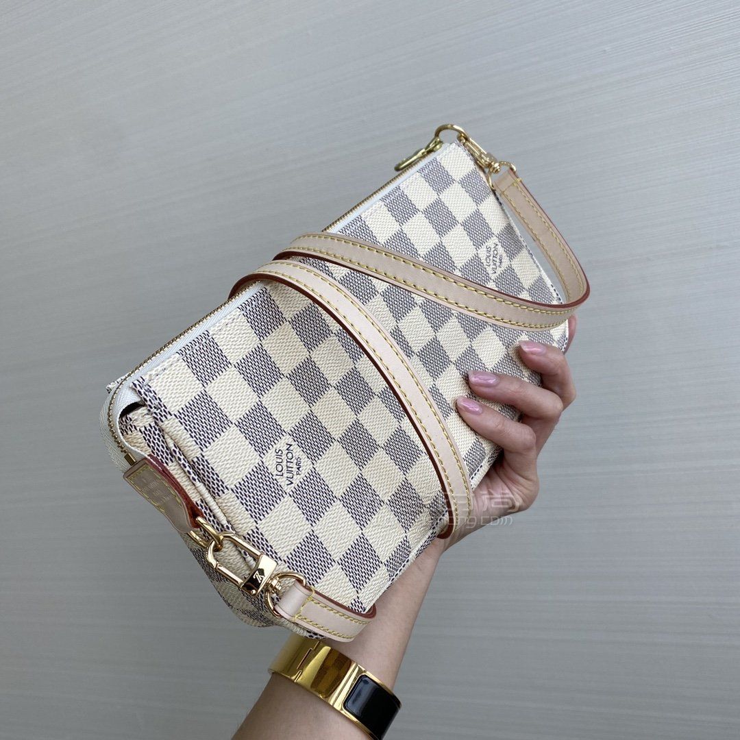 经典款白棋盘格老花大麻将包 n41207图片_真假_价格_米兰时尚包包网