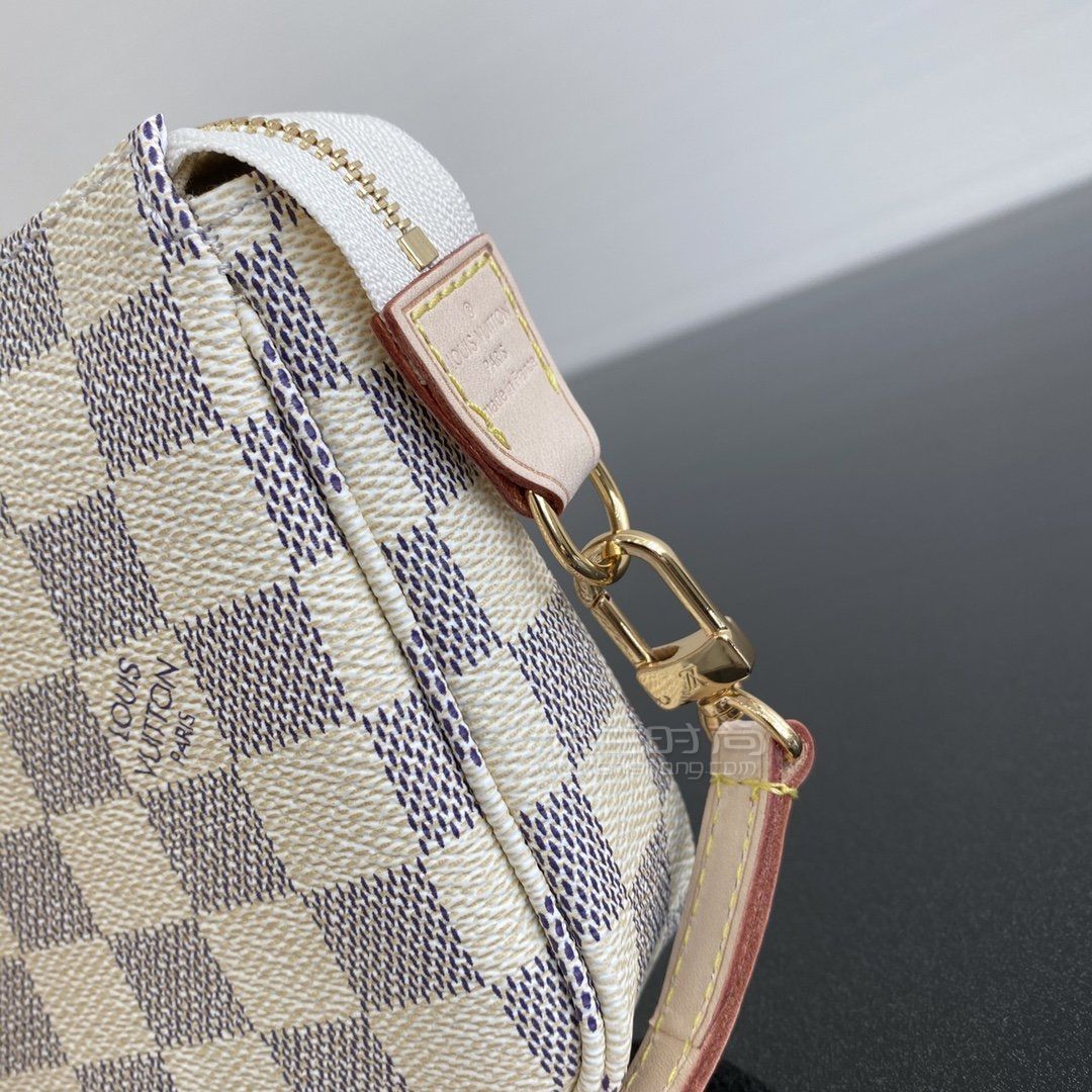 lv白格麻将包路易威登经典款白棋盘格老花大麻将包n41207图片真假价格