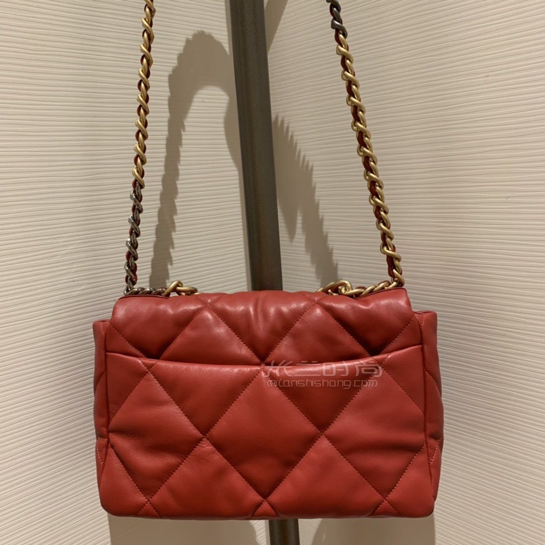 香奈儿19包chanel19bag新年红手袋中号30cm红色女士斜挎手提包