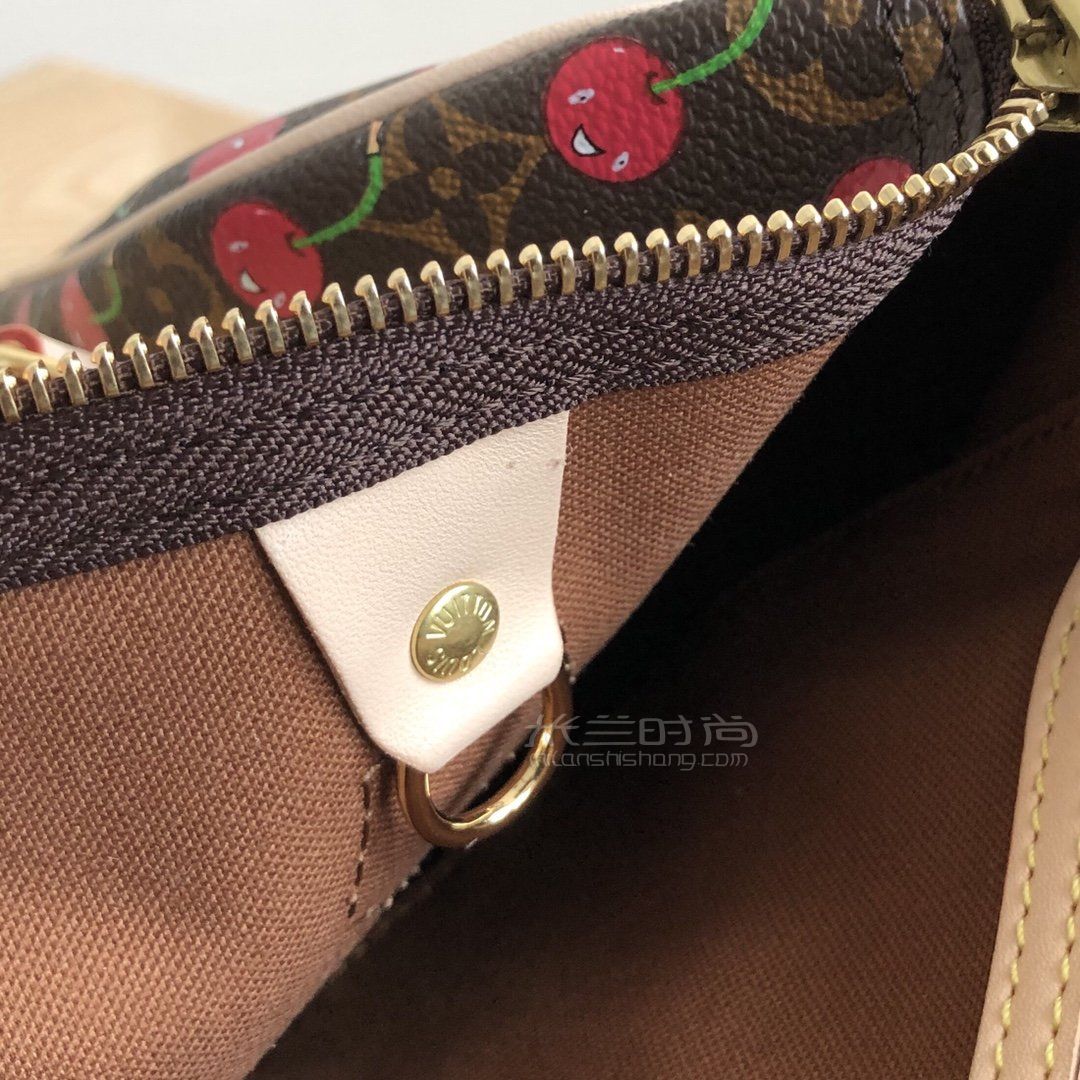 lv枕头包路易威登lv女士限量老花樱桃手提包25speedy尺寸价格