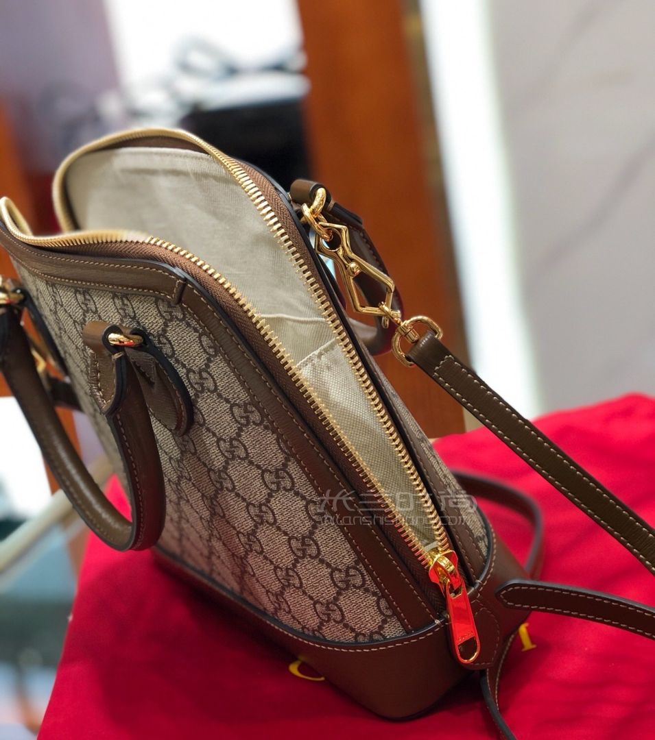 gucci贝壳包古驰1955马衔扣帆布手提包20新款621220上身图尺寸