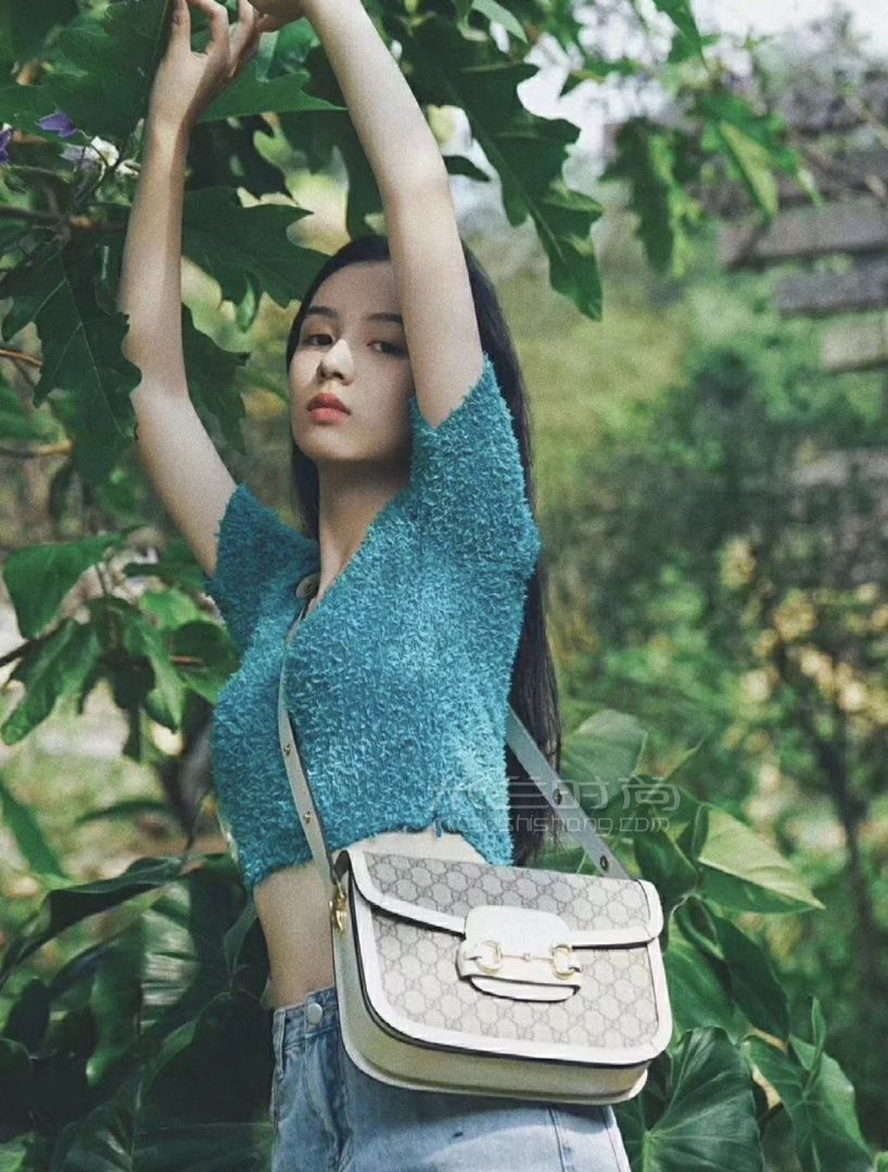 倪妮同款gucci古驰1955马衔扣手袋单肩包手拎包602204白色马鞍包真假