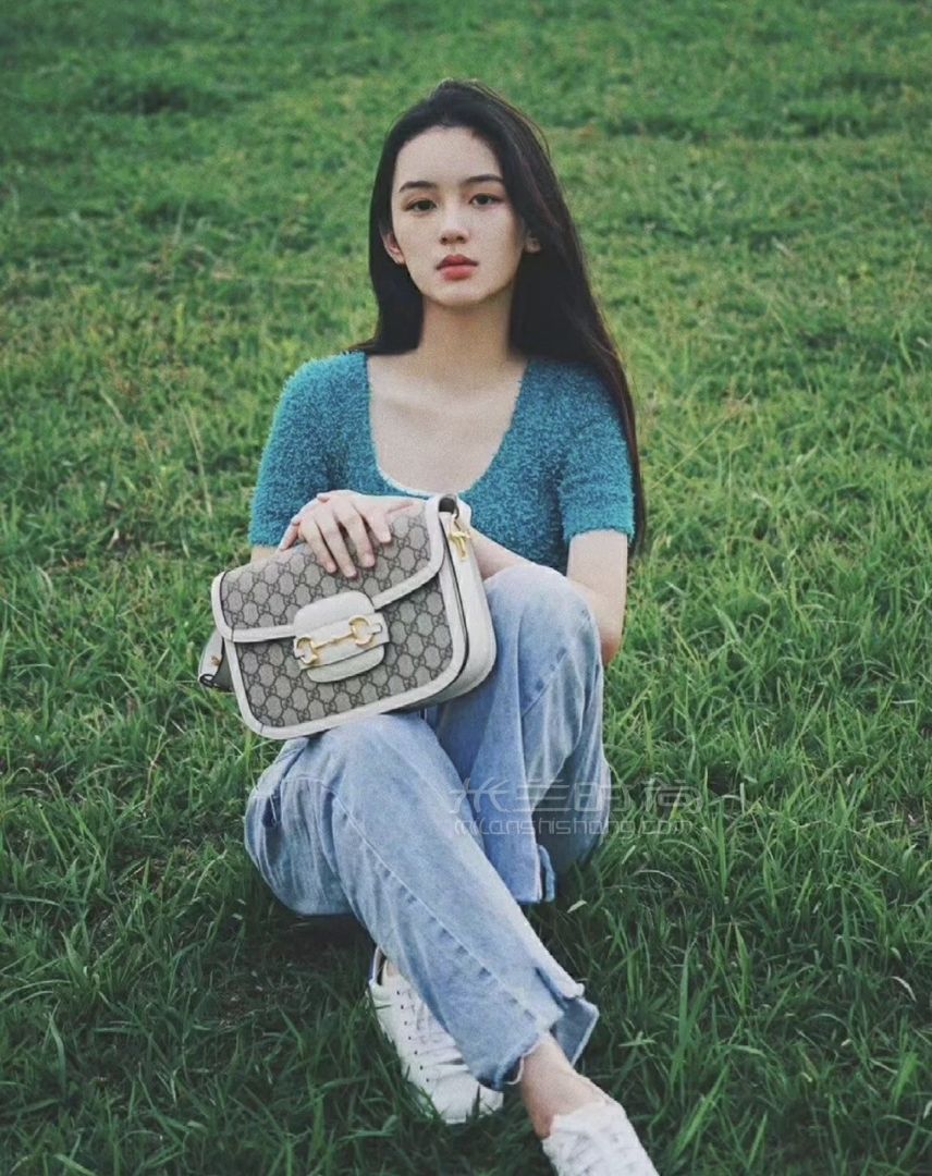 倪妮同款gucci古驰1955马衔扣手袋单肩包手拎包602204白色马鞍包真假