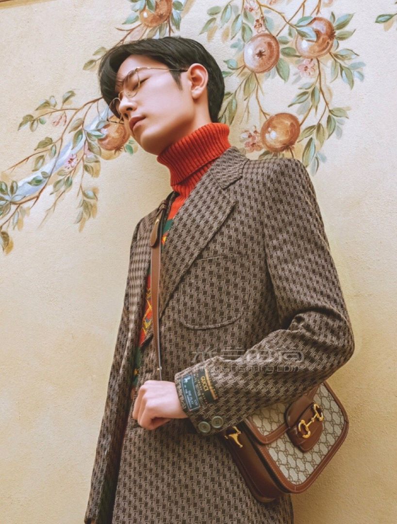 肖战同款gucci古驰1955马衔扣手袋单肩包手拎包602204马鞍包图片价格