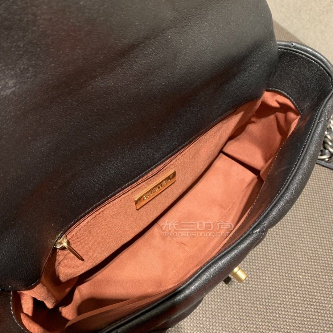 香奈儿19包chanel19bag手袋中号黑色30cm原厂进口皮女包